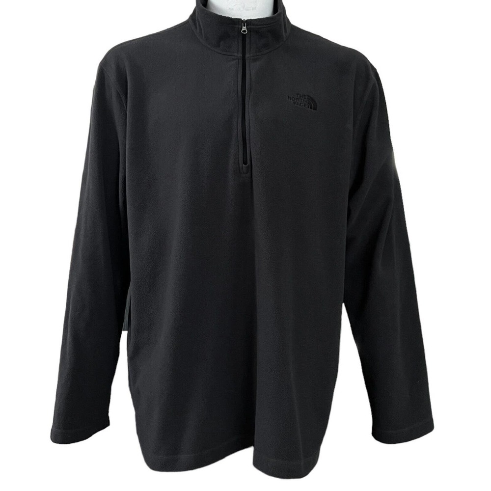 The North Face Jacket Mens 2XL Gray 1/2 Zip Fleece Pullover Sweater Shirt‎